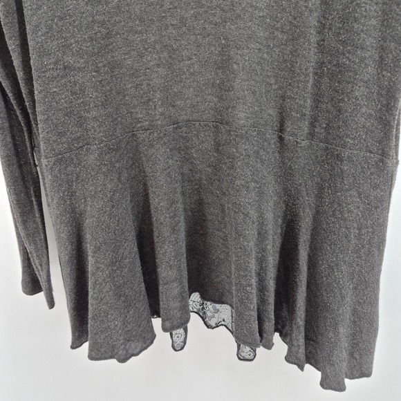 Vtg Y2K Cache Sheer Lace Trim Waterfall Cardigan Gray XL Lightweight Whimsigoth - Picture 10 of 14